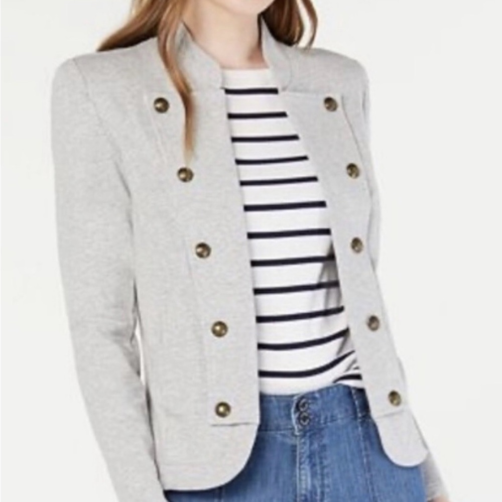 Women's Gray Double-Breasted Jacket